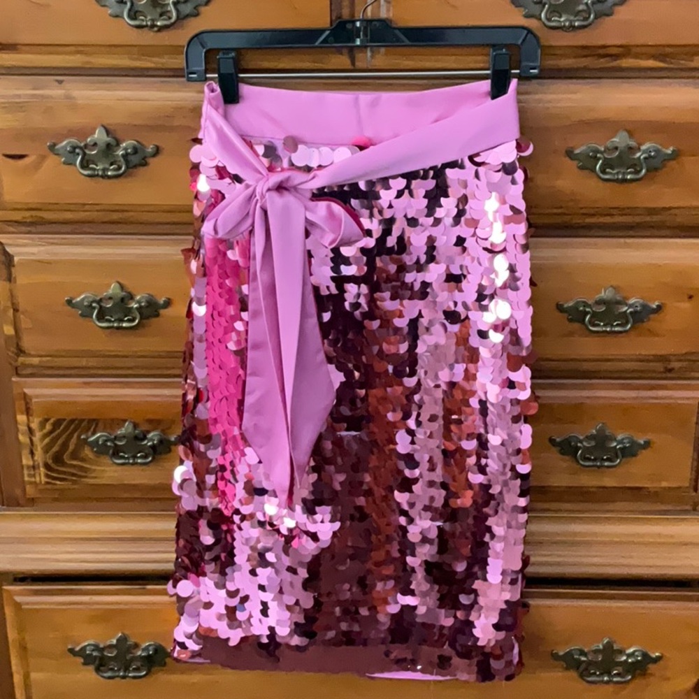J Crew Sequin Pailette Skirt in Pink size 0